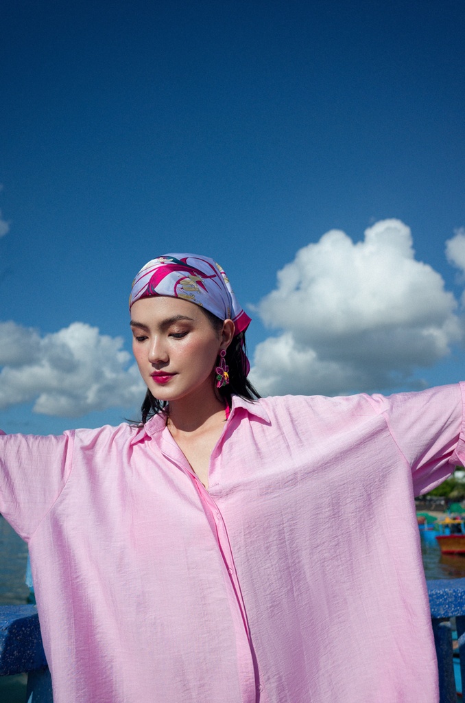 XÉO XỌ- ANNIE SHIRT (PINK TULLE) (L)