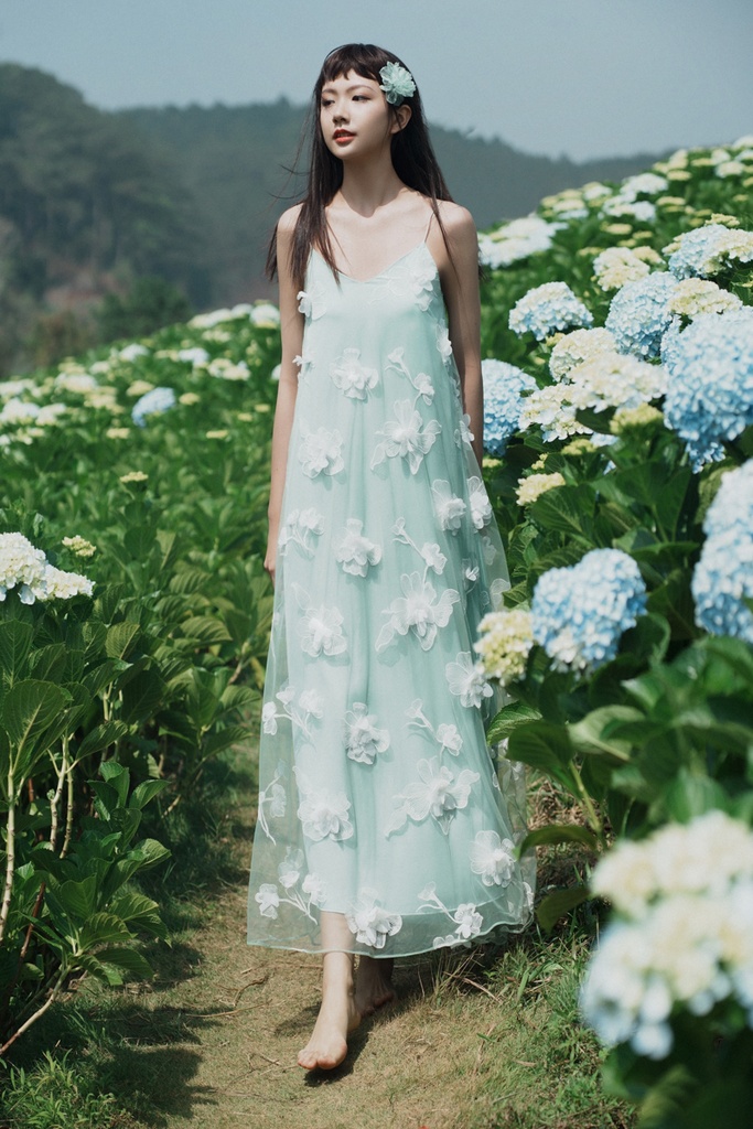 XÉO XỌ-MARITEA DRESS(LAUREL GREEN) (XS)