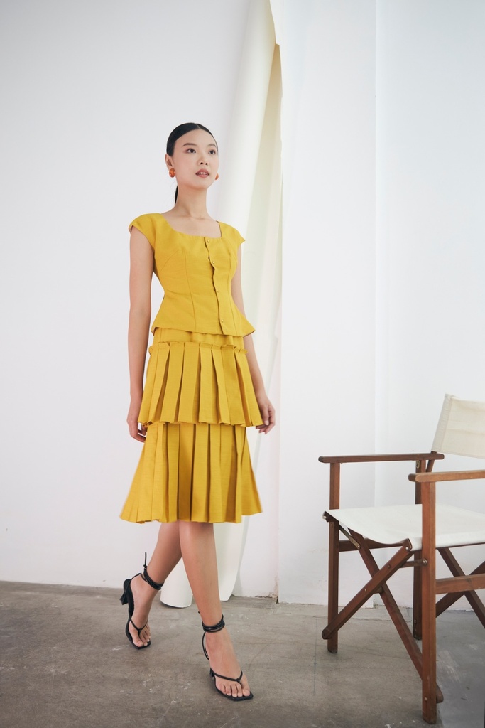 [S05312G-010] THANH TRUC TRUONG-MIDI SKIRT