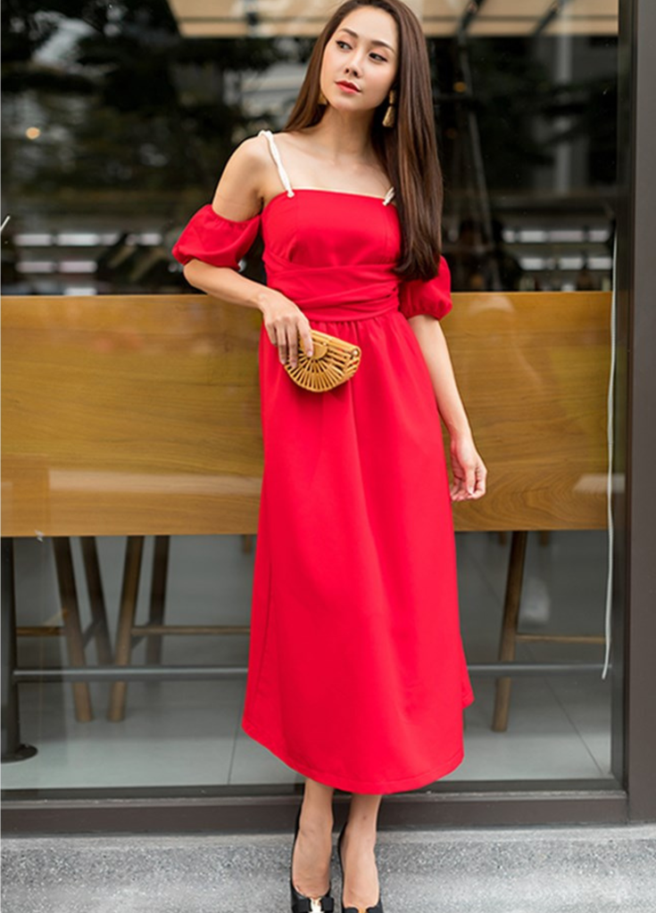 [S05312G-015] THANH TRUC TRUONG-MIDI DRESS