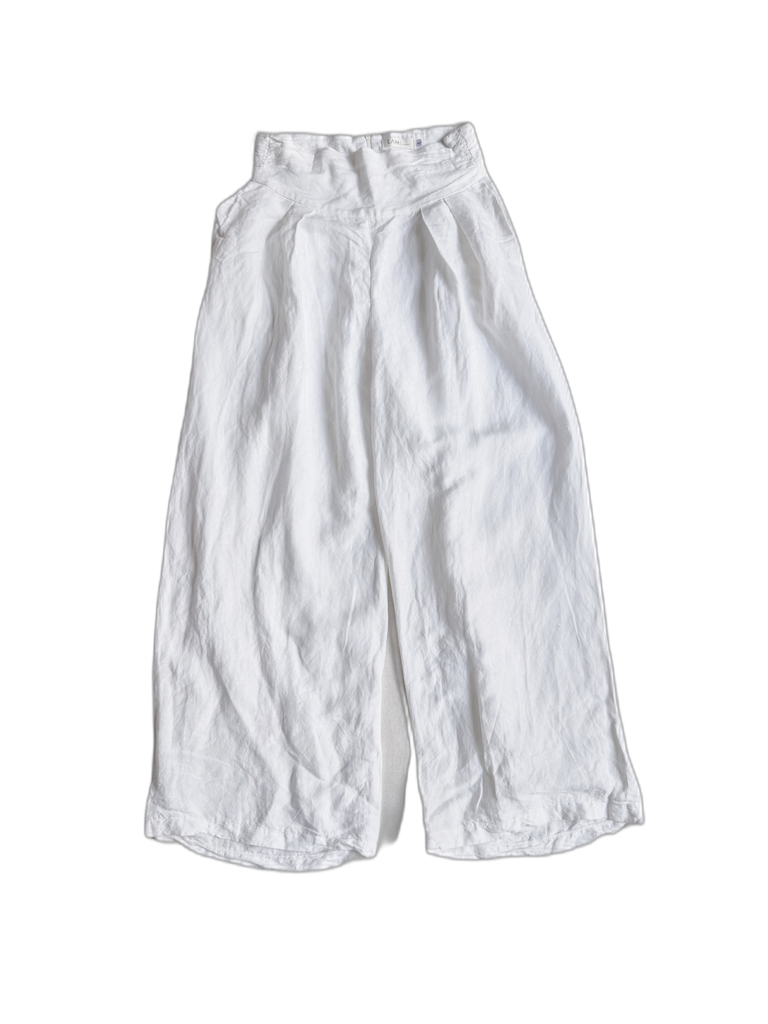 [S05467J-012] LAM LINEN-WIDE-LEG PANTS